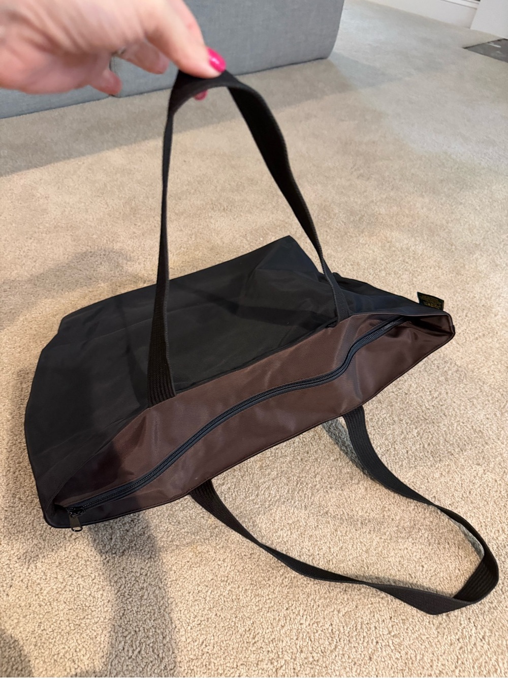 Herve’ Chapelier Paris two-tone nylon tote
